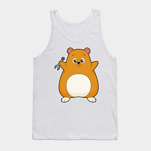 Hamster as Mechanic with Wrench Tank Top by Markus Schnabel